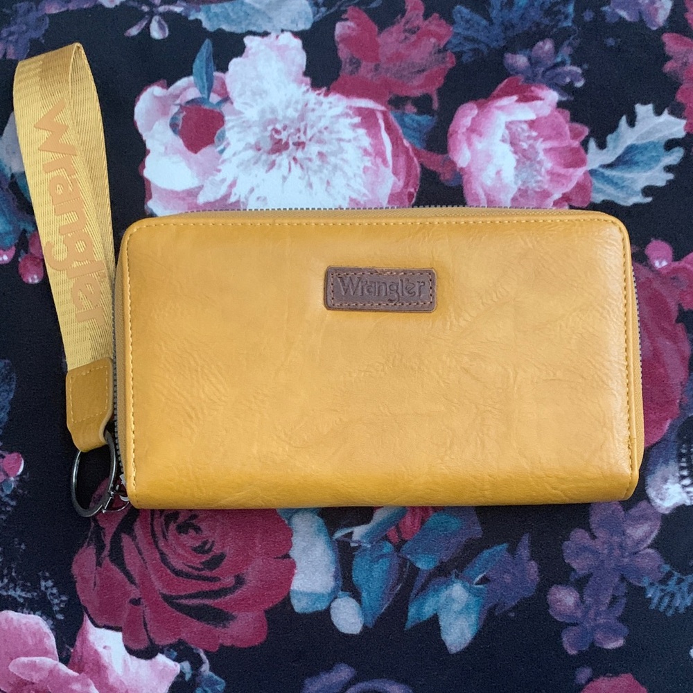 Wrangler Mustard Yellow Zip Wallet Wristlet
